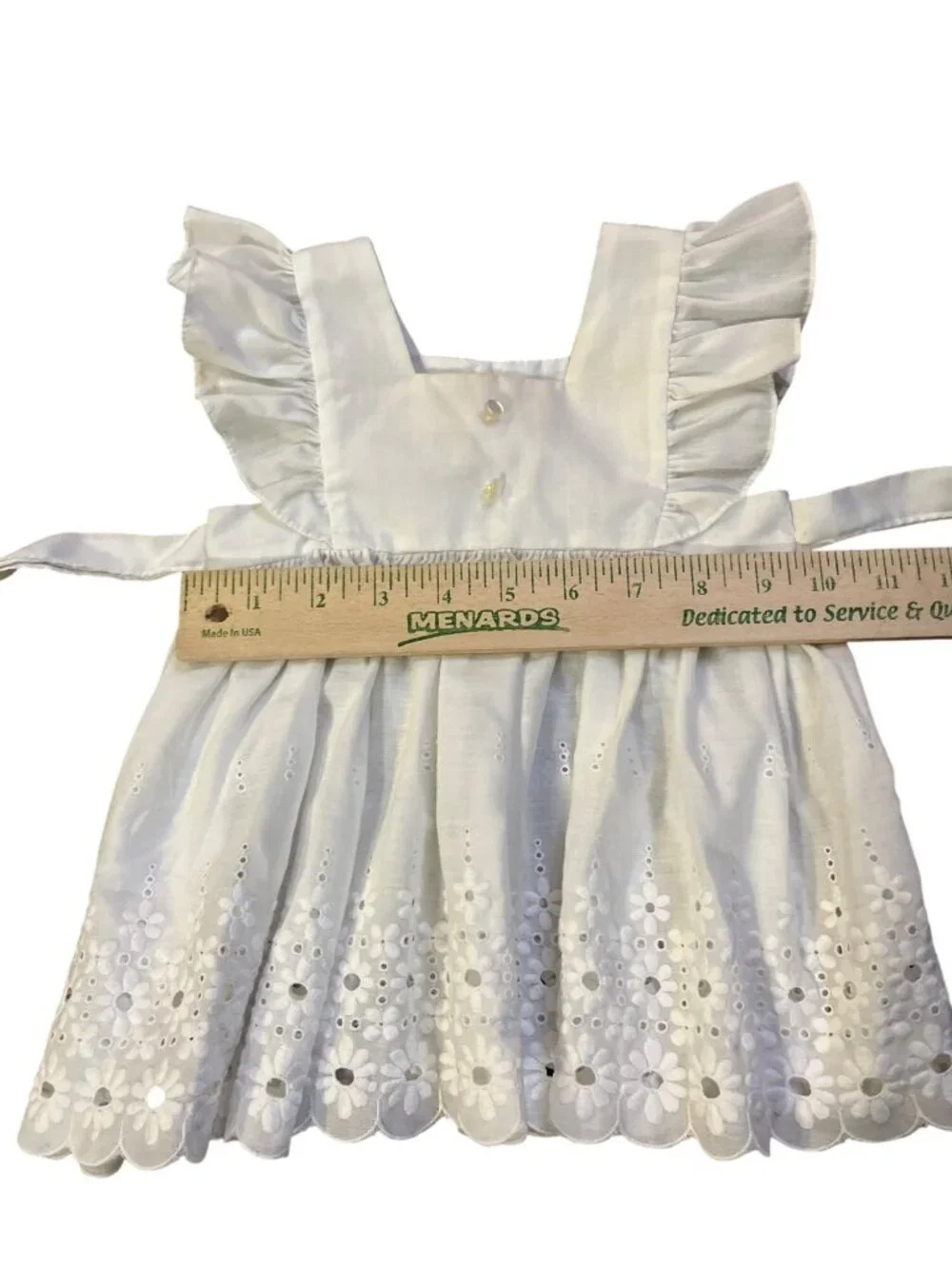 Vintage C.I. Castro & Co Toddler Eyelet Top White Tie Back Blouse 18M? Used Heir